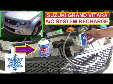 Suzuki Grand Vitara How to Recharge the A/C System  How to refill Air Conditioner