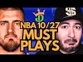 NBA DFS Monday 10/27 (DraftKings NBA MUST PLAYS) | NBA DFS Picks