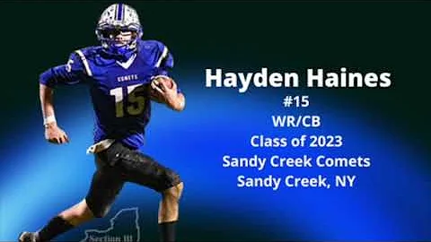 Hayden Haines #15 WR/CB (Class of 2023) Sandy Cree...