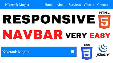 Responsive Navigation Menu Bar using HTML5, CSS3 & jQuery