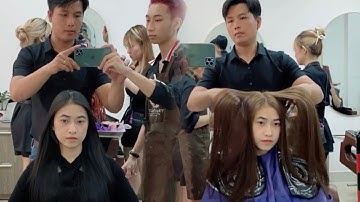 Hướng dẫn nhuộm màu nâu Tây ánh rêu trên nền đen nguyên thủy