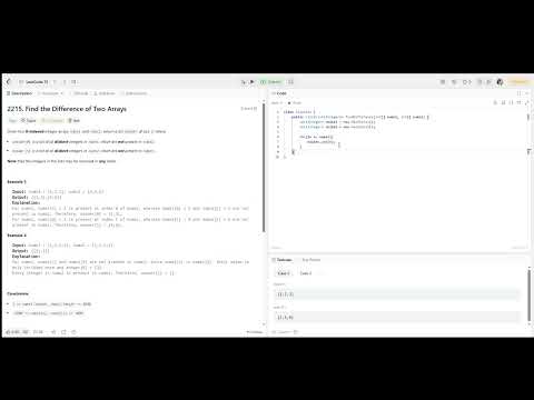 Leetcode 2215. Find the Difference of 2 arrays (Java)