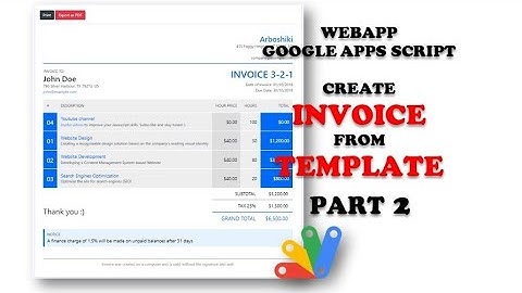 Google Apps Script - WebApp - Create INVOICE from TEMPLATE Part 2: Grab Data from Google Sheets