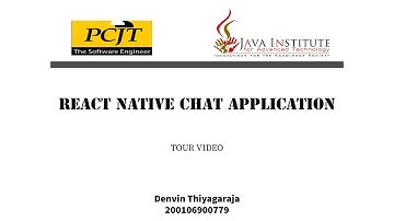React Native Chat Application | Tour Video | Java Institute