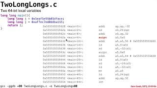 Arch1005: RISC-V Assembly 04 Local Variables 02 MysteryListery2 Solved 3 TwoLongLongs.c 1