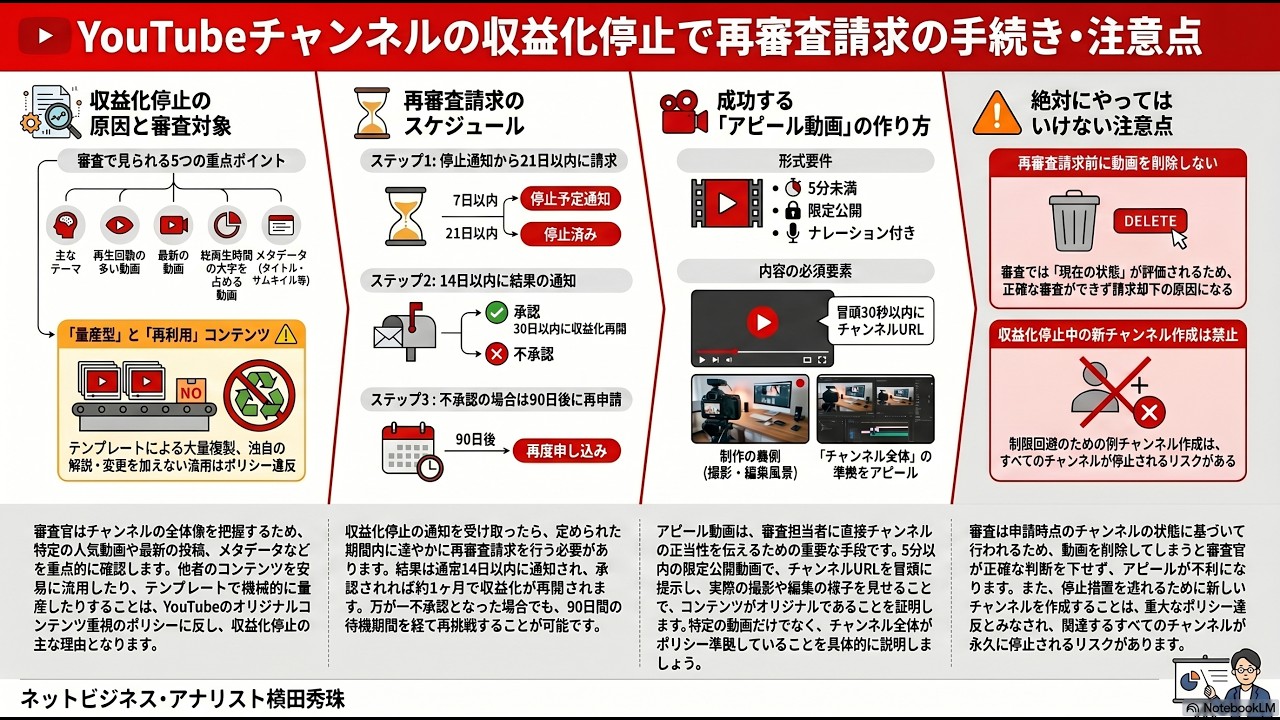 スマホ一台でもう１つの収入源を作る方法　MDPS YouTubeチャンネルの収益化停止で再審査請求の手続き・注意点 | ネット
