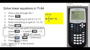 Solve Linear Equations in TI 84