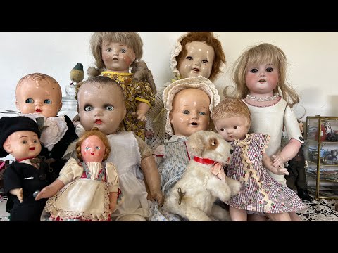 * antique doll ୨୧ ストローハットの ペグドールさん Rare 1988 