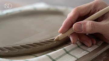 테두리를 눌러 만든 도자기 접시 | Making a Pressed-Edge Ceramic Plate [ONDO STUDIO]