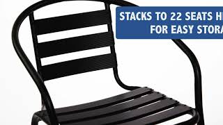 Flash Furniture Metal Restaurant Stack Chair with Aluminum Slats