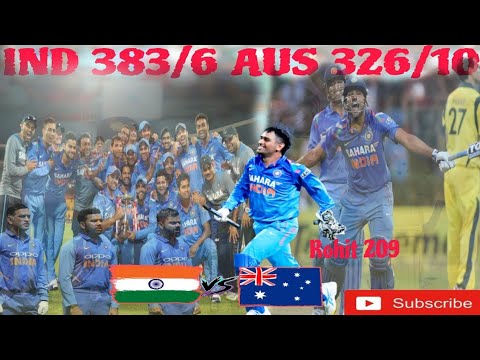 Rohit Sharma 209 India Vs Australia 7th ODI Match Highlights 2013