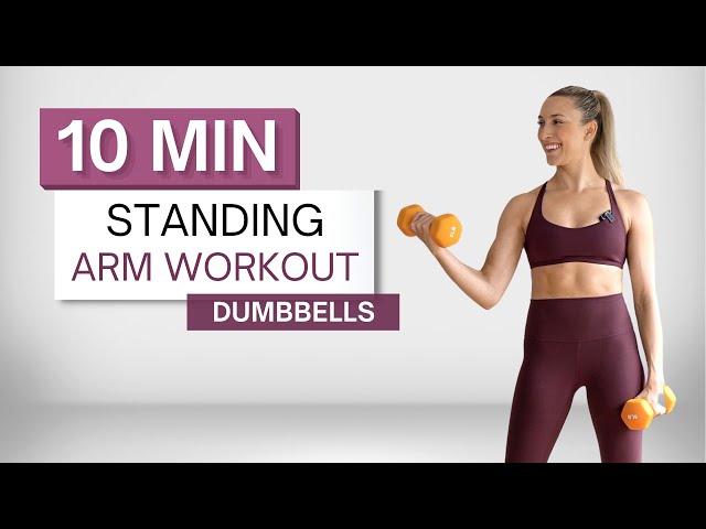 10 min STANDING ARM WORKOUT | With Dumbbells | Upper Body | No Pushups class=