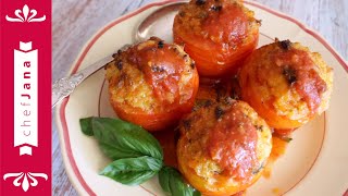 PROBABLY THE BEST TOMATO RECIPE OF ALL TIME! BASIL AND CHEESE BAKED TOMATOES