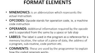 format of assembly language in 8085