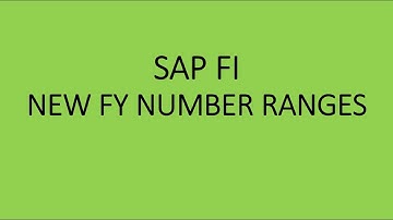 SAP FI New Financial Year Number Ranges