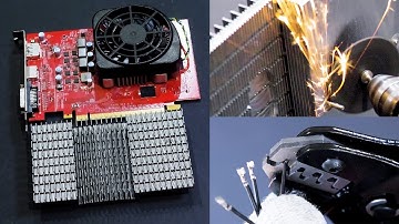 Modifying heatsink to fit on video card. Crimping fan connectors. OEM GTX 950 cooler upgrade.