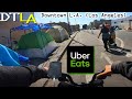 Uber eats bike food delivery in downtown la los angeles dtla sunday morning  part 5