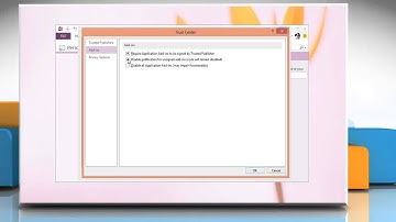 How to view or change the add in security settings in Microsoft® OneNote 2013 on a Windows® 8 PC
