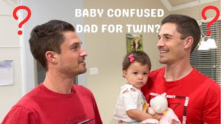 BABY CONFUSED BY DAD AND HIS IDENTICAL TWIN | FUNNY BABY REACTION