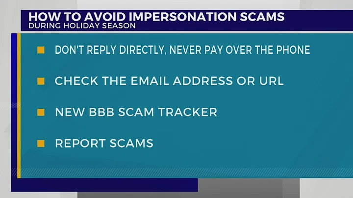 Newsmaker: How to avoid impersonation scams
