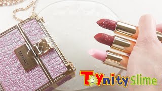 Most Satisfying Slime Coloring with Carved Lipstick & Glitter Compilation Relaxing ASMR