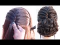 new-fashioned juda hairstyle for bridal | cute updo hairstyle | hairstyle for wedding | hairstyle