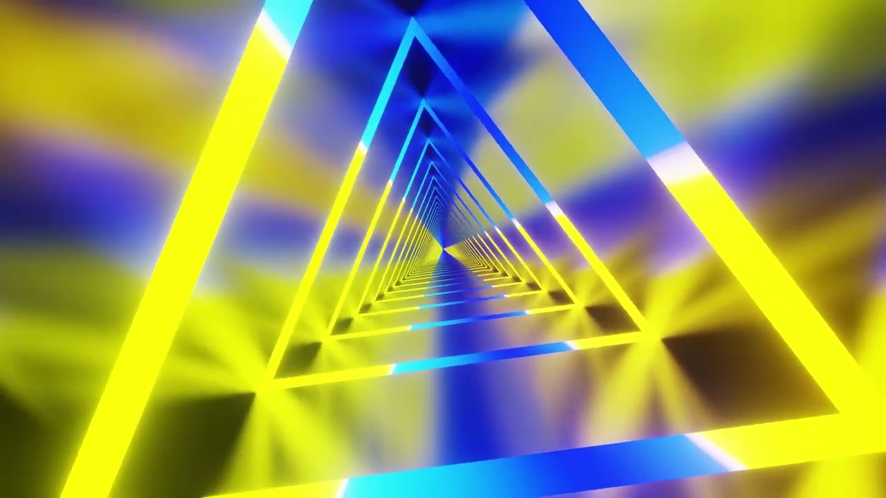 Quantum Entanglement Visualized  ukraine colors triangle vj loop background