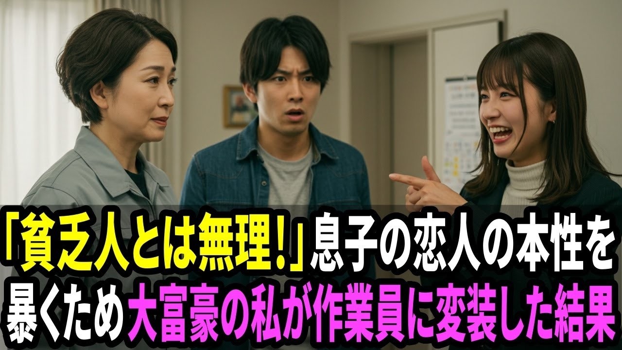 「貧乏人と結婚なんて無理！」大富豪の私が息子の婚約者の本性を暴くため、作業員に変装した結果