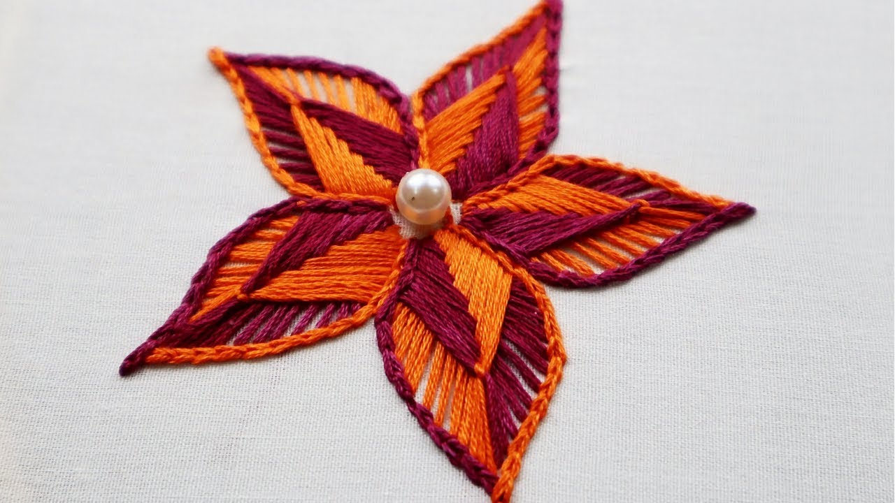 Hand Embroidery: Modern Flower Embroidery | Easy Flower Design