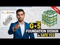 SAFE V22 + ETABS Complete Foundation Design for G+5 Structure | Step-by-Step Tutorial (Part-1)