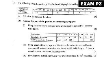 Statistics:Standard Deviation, Relative Cumulative frequency, 70th Percentile|| Mathematics Paper 2