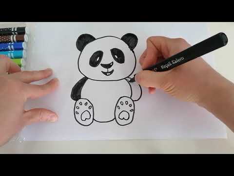 ÇOK KOLAY PANDA ÇİZİMİ - How to draw a panda bear easily