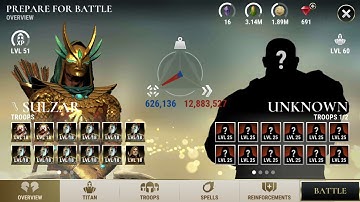 Dawn of titans Sulzar 620k vs Sulzar 12.9mil