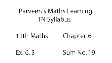 11th Maths Ex 6.3 Sum No.19 Chapter 6 Two Dimensional Analytical Geometry