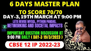HOW TO SCORE 70/70 IN CLASS 12 IP IN CBSE 2023 | STREAMING DAY-3 19/3 9:00 PM | SIX DAYS MASTER PLAN