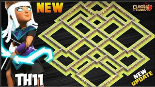 New Town Hall 11 Farmingtrophy Base With Replay Th11 Hybrid Base - Clash Of Clans