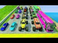 Ht gameplay  66  bus  big small cars vs speed bumps crash giant pit