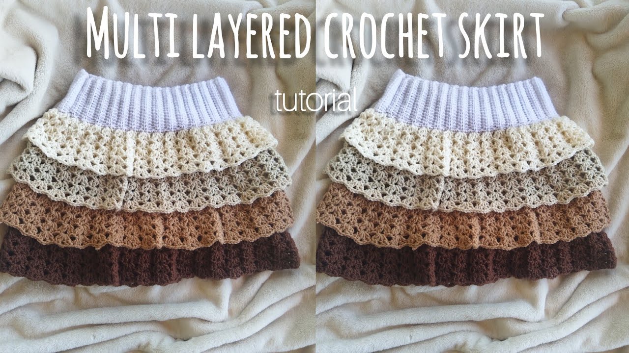 ☆送料・関税込☆SATUR★(W) Crochet Layered Skirt★ Multi layered crochet skirt tutorial - YouTube