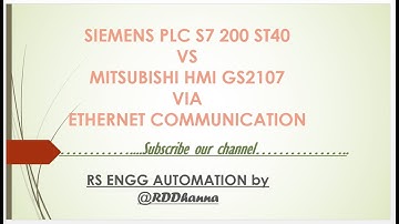 Plc Siemens s7-200 VS Mitsubishi Hmi GS2107 via ETHERNET Communication @RDDhanna