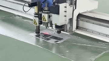 CNC knife cutter cutting PE with CCD camera scanning and recognizing by STYLECNC.