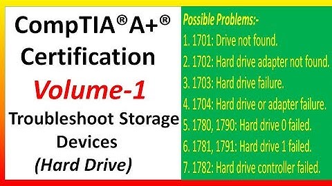 CompTIA®A+® Certification Volume-1-Troubleshoot Storage Devices (Hard Drive)