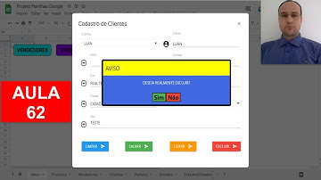 Iniciando Script Botão Excluir do Formulário de Cadastro de Clientes - Planilhas Google - Aula 62