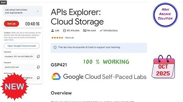 APIs Explorer: Cloudopslag || OKT 2025 || #GSP421 #qwiklabs #qwiklabsarcade2025