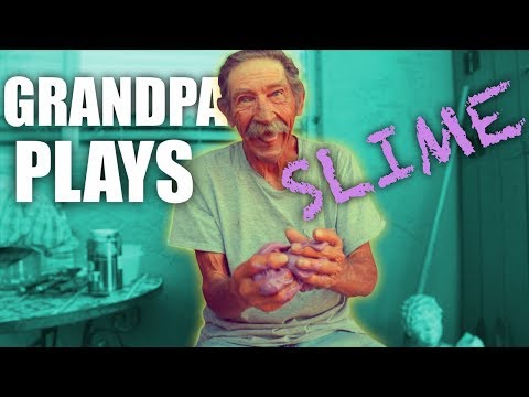 Grandpa Plays With My SLIME!!!