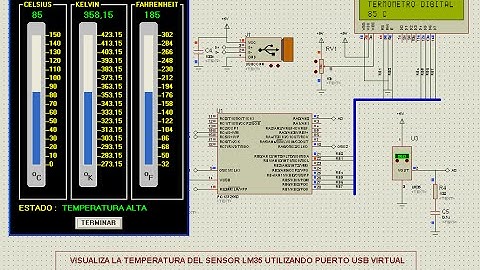 Visualiza la temperatura del sensor LM35 utilizando Puerto USB Virtual