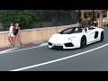 Lamborghini Aventador Roadster w/ iPE exhaust in Monaco | LOUD sound + Revs + Chickmagnet