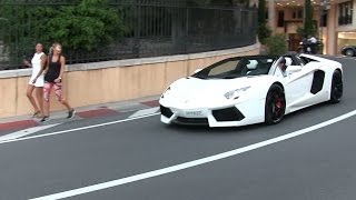 Lamborghini Aventador Roadster w\/ iPE exhaust in Monaco | LOUD sound + Revs + Chickmagnet