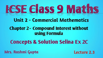 ICSE 9 Maths Ch 2: Compound Interest Explained (Without Formula) | Selina Ex 2C