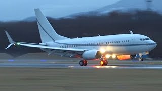 [FullHD] Private Boeing 737-700BBJ VP-BWR landing at Geneva/GVA/LSGG