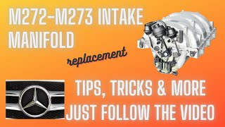 Mercedes M272 M273 intake manifold DIY-HD Simple replacement follow the video 350-550 Engines